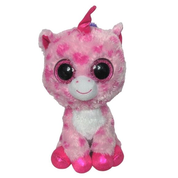 Ty Beanie Boos Sugar Pie Pink Unicorn Plush Stuffed Animal 2016 10.5" - Picture 1 of 6